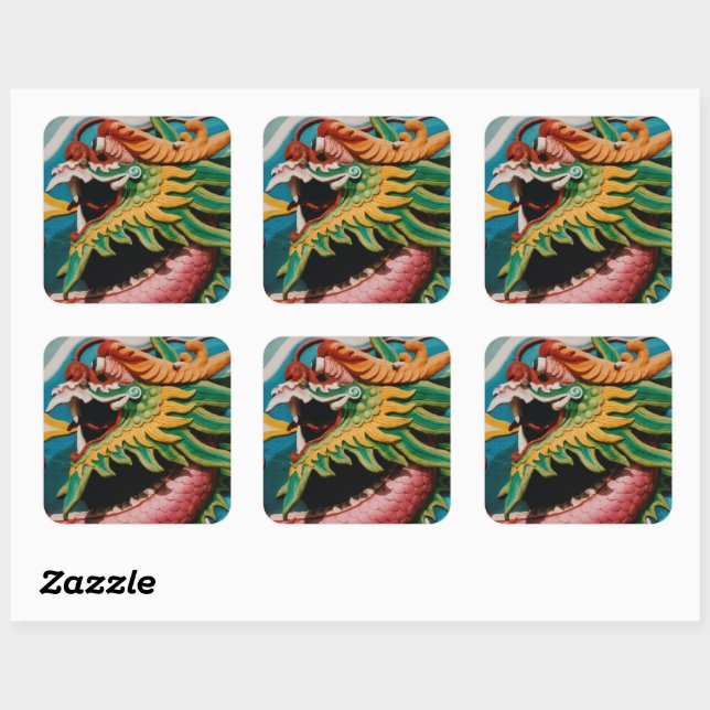 Dragon Quadratischer Aufkleber (Blatt)
