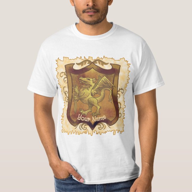 Dragon Quest Schild Nachname T-Shirt (Vorderseite)