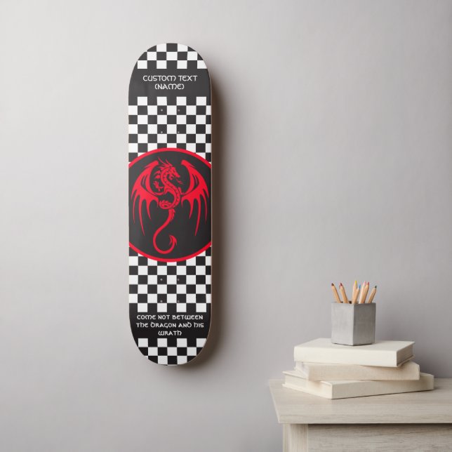 Dragon & Quote im keltischen Stil Skateboard (Wandkunst)