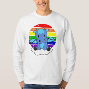 Dragon Rainbow Glitzer Kawaii Fantasy Colorful T-Shirt