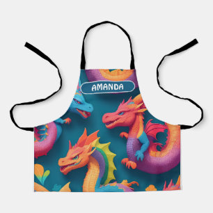 Dragon Rainbow Personalisiertes Muster Schürze