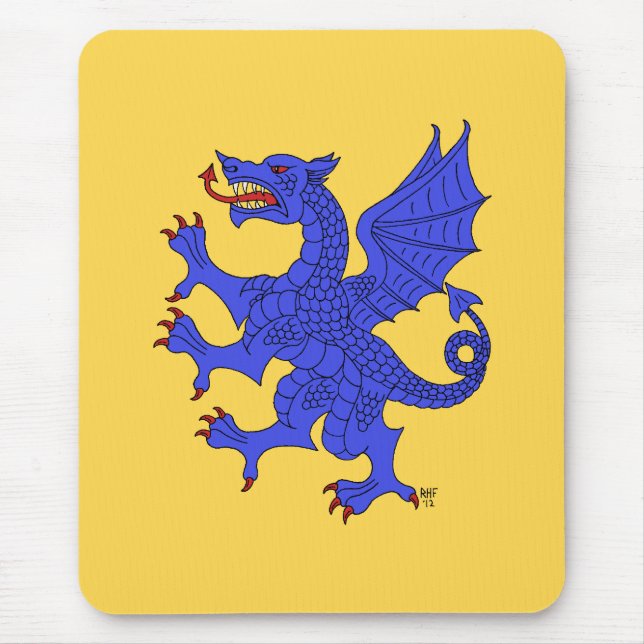 Dragon Rampant Azure Mousepad (Vorne)
