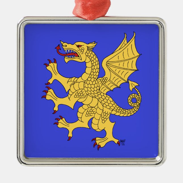 Dragon Rampant oder Silbernes Ornament (Vorne)