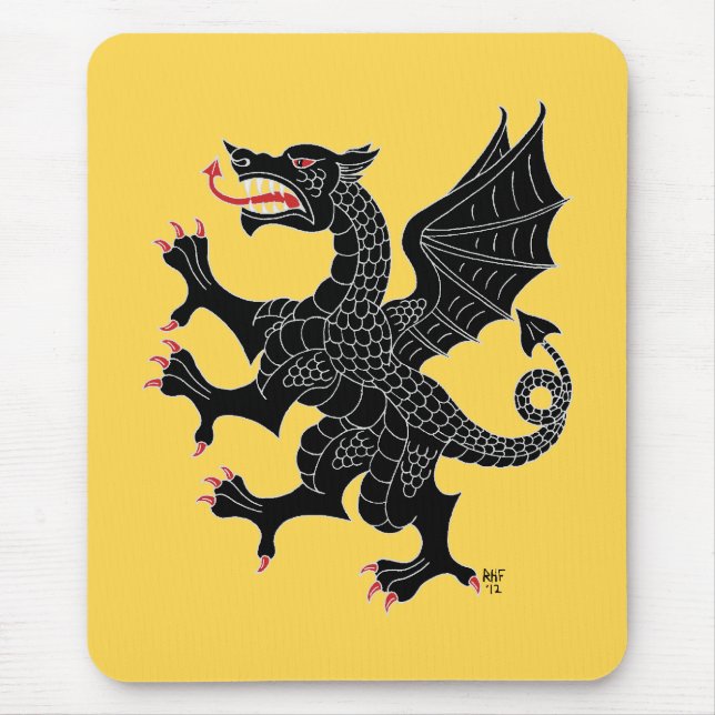 Dragon Rampant Sable Mousepad (Vorne)