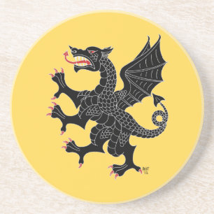 Dragon Rampant Sable Sandstein Untersetzer