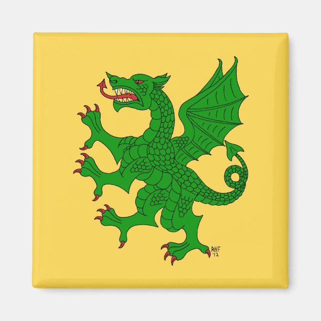 Dragon Rampant Vert Magnet (Vorne)