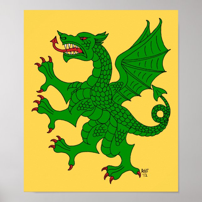 Dragon Rampant Vert Poster (Vorne)