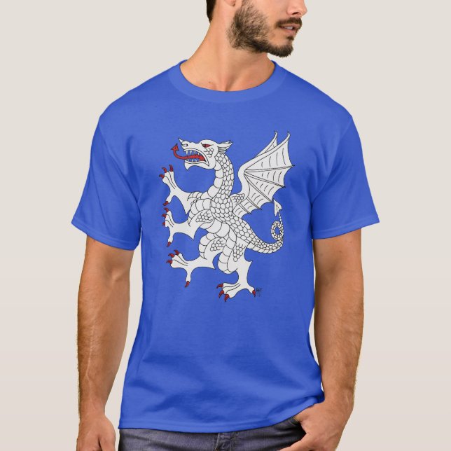 Dragon Rampant (Weiß) T Shirt (Vorderseite)