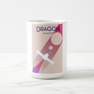 Dragon Raumsonde Vintager Stil Weltraumkunst Verwandlungstasse