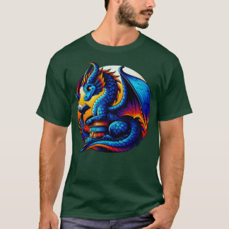 Dragon Reading a Book Bookworm Book Lover 2 T-Shirt