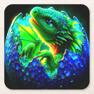 Dragon Rechteckiger Pappuntersetzer