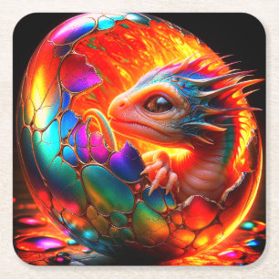 Dragon Rechteckiger Pappuntersetzer