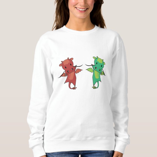 Dragon Red Blue Dragon Fairy Tale Fantasy Sweatshirt (Vorderseite)