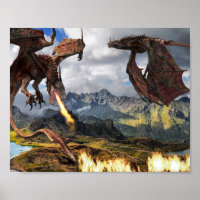 Dragon Red Wyvern Poster