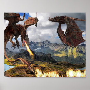 Dragon Red Wyvern Poster