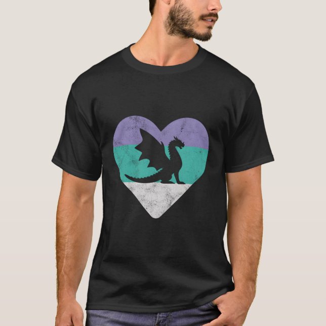 Dragon Retro Geschenk für Frauen oder Mädchen T-Shirt (Vorderseite)
