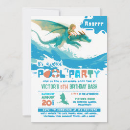 Dragon Ride Pool Party Geburtstag Einladung