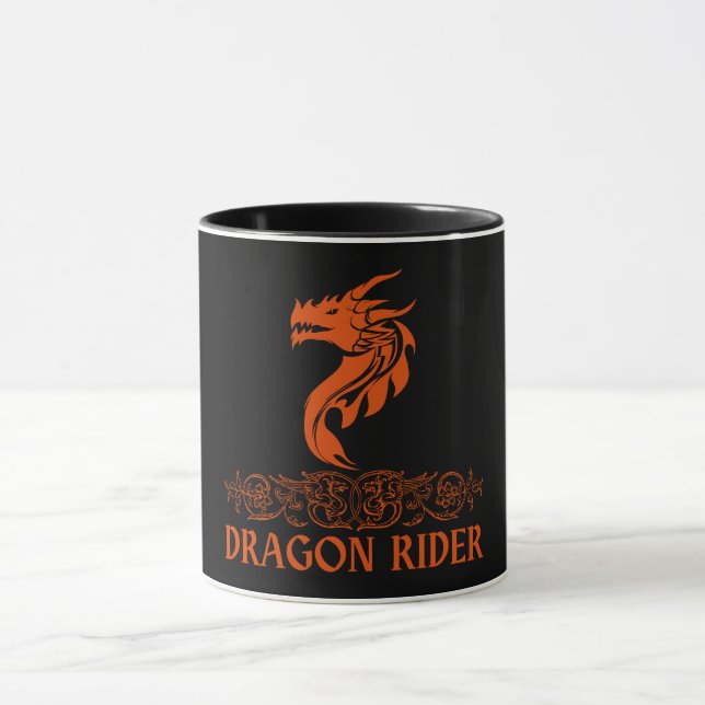 Dragon Rider Cool Trendy Fantasy Red Typografy Tasse (Zentrum)