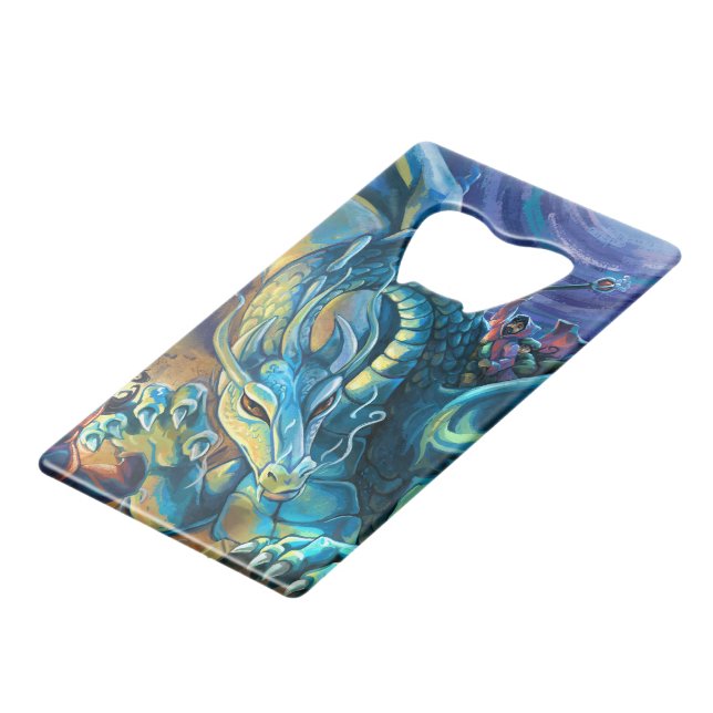 Dragon Rider Poster Kreditkartenflaschenöffner (Vorderseite Schrägansicht)