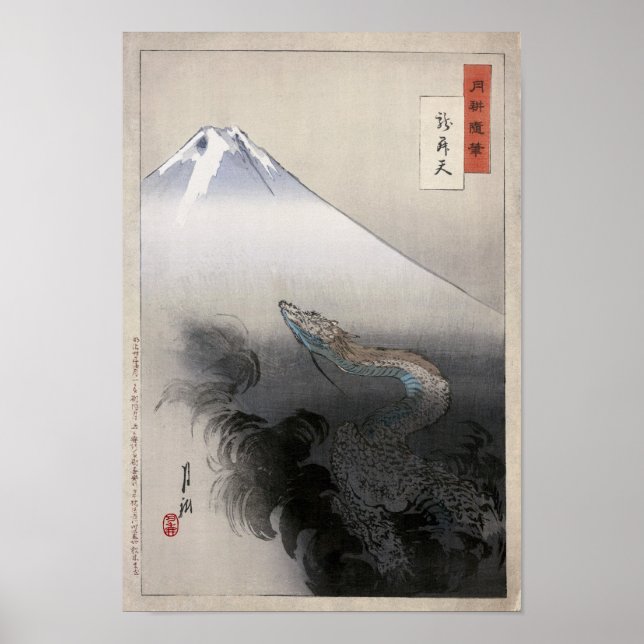 Dragon Rising in Heavens Ogata Gekko Kunstkunst Poster (Vorne)