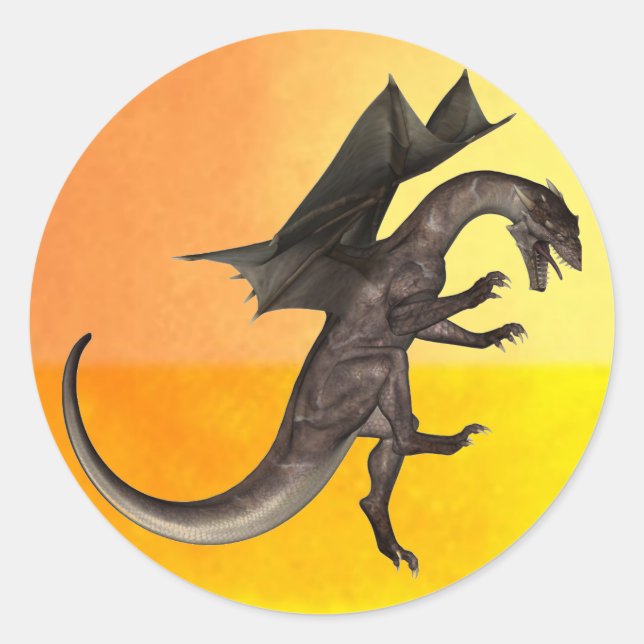 Dragon Round Sticker (Vorderseite)
