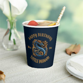 Dragon Royal Blue Birthday Party Pappbecher