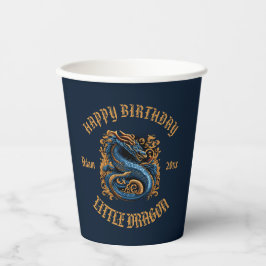 Dragon Royal Blue Birthday Party Pappbecher
