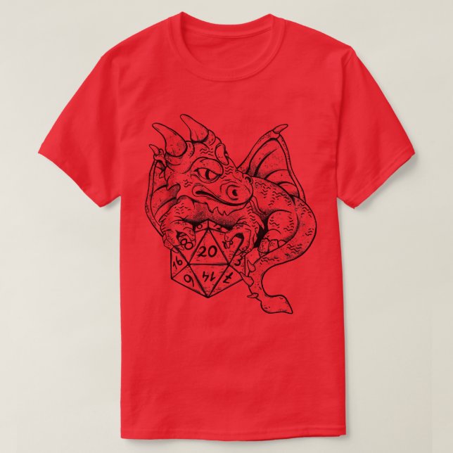 Dragon RPG Dice Tabletop Gaming T-Shirt (Design vorne)