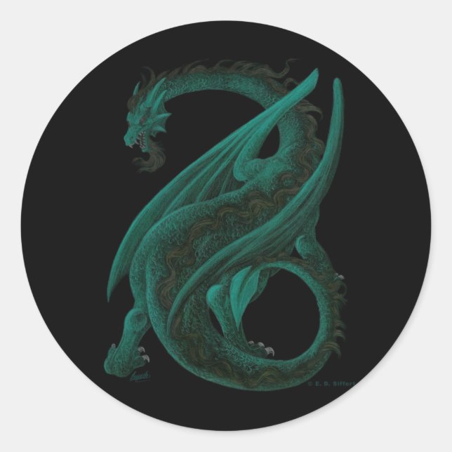 Dragon Runder Aufkleber (Vorderseite)