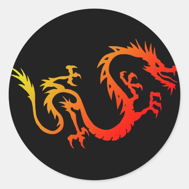 Dragon Runder Aufkleber (Vorderseite)