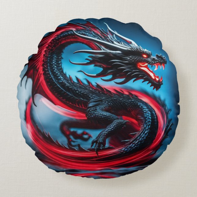 Dragon Rundes Kissen (Vorderseite)