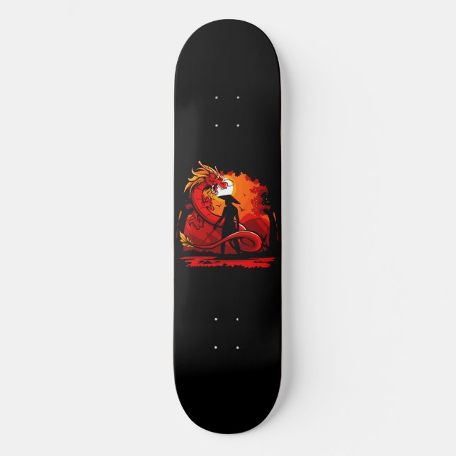 Dragon Samurai Skateboard Deck (Vorderseite)