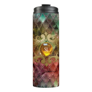 Dragon Scale Gemstone Monogram Thermosbecher