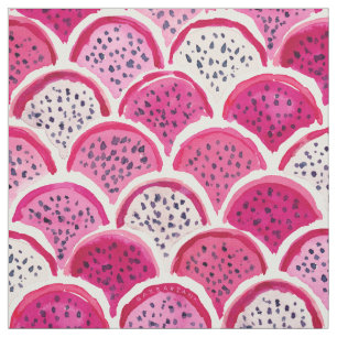 DRAGON SCALES Pink Dragon Frucht Scallop Muster Stoff