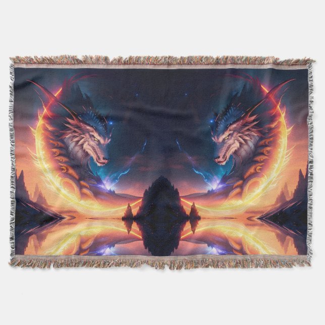 Dragon Scape Feuernacht Decke (Vorderseite)