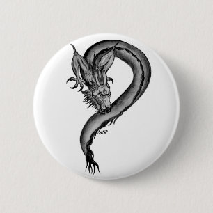 Dragon Schwarzweiß Design Button