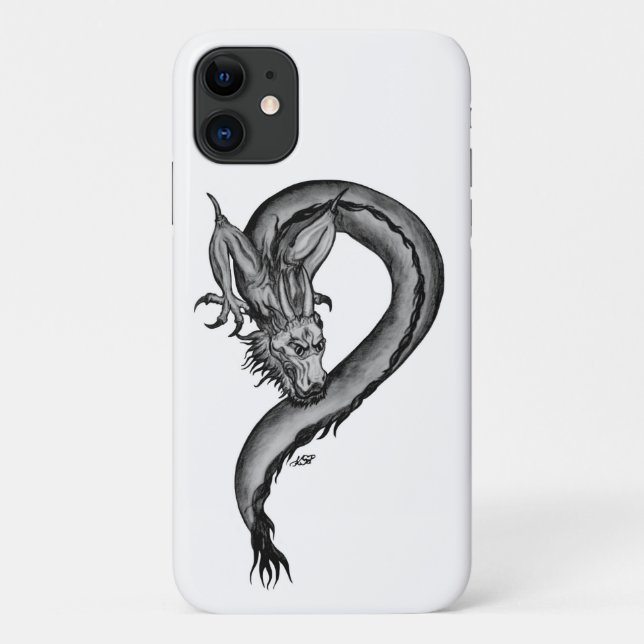 Dragon Schwarzweiß Design Case-Mate iPhone Hülle (Rückseite)