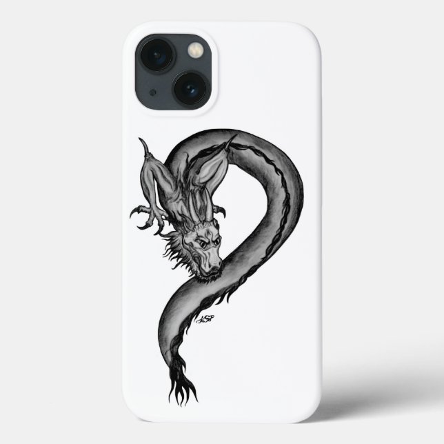 Dragon Schwarzweiß Design Case-Mate iPhone Hülle (Rückseite)