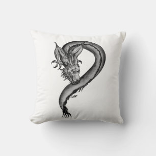 Dragon Schwarzweiß Design Kissen