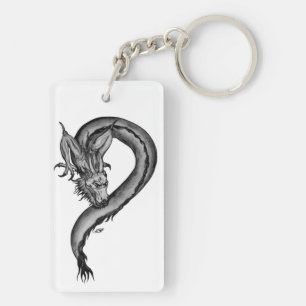 Dragon Schwarzweiß Design Schlüsselanhänger