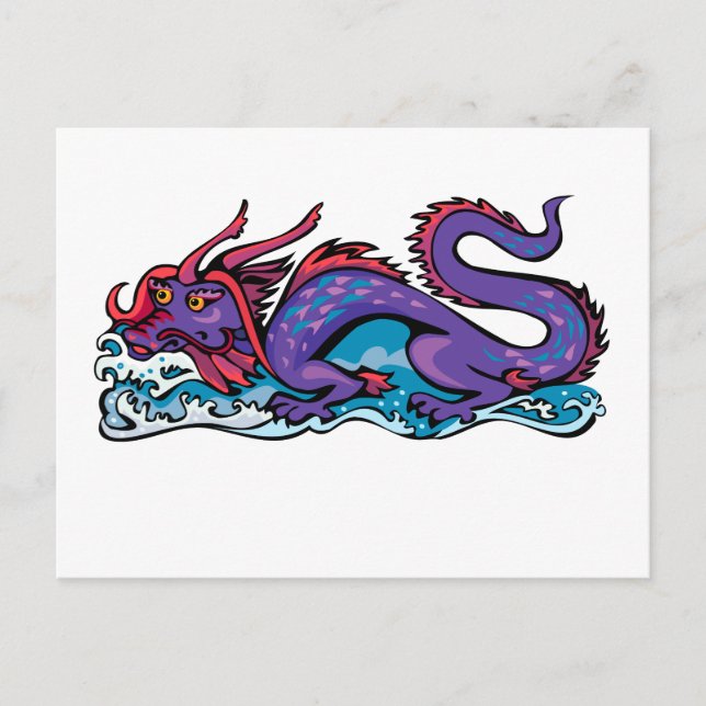 Dragon Serpent Fantasy-Fiktion Zeichne Chinesisch Postkarte (Vorderseite)