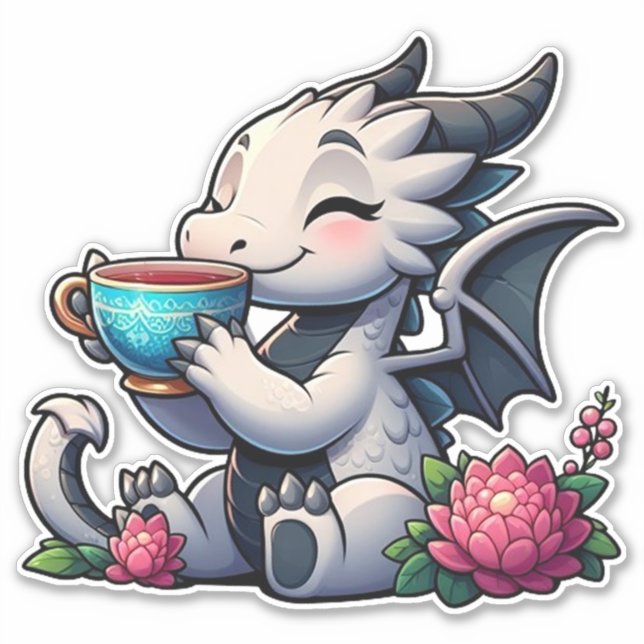 Dragon sickert Kaffee Aufkleber (Vorderseite)