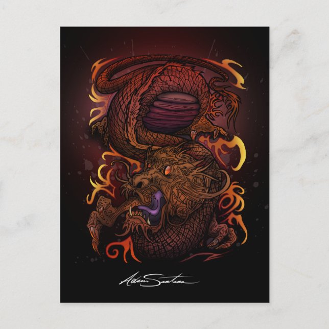 Dragon (Signature-Design) Postkarte (Vorderseite)