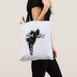 Dragon Silhouette Spirit Animal Emblem Tote Bag