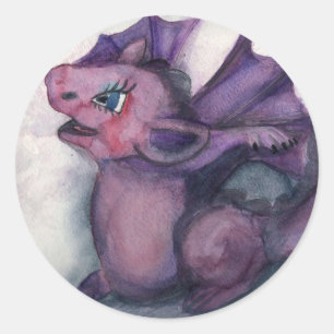 Dragon singend runder aufkleber