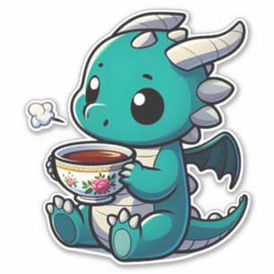 Dragon Sipping Tee Aufkleber