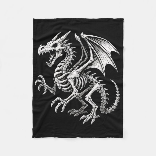 Dragon Skeleton Halloween Fantasy Boys Girls Kinde Fleecedecke (Vorderseite)