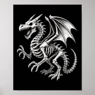 Dragon Skeleton Halloween Fantasy Boys Girls Kinde Poster