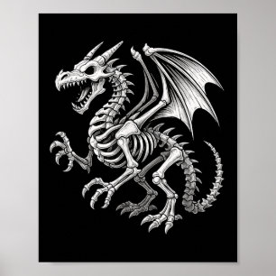 Dragon Skeleton Halloween Fantasy Boys Girls Kinde Poster