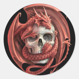 Dragon Skull Runder Aufkleber